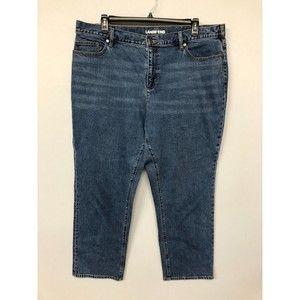 Lands' End Women High Rise Straight Legs Jeans Plus Size 20W Blue Denim M076 -19